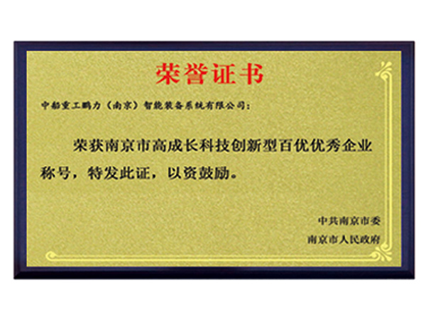 高成長科技創(chuàng)新型百優(yōu)優(yōu)秀企業(yè)
